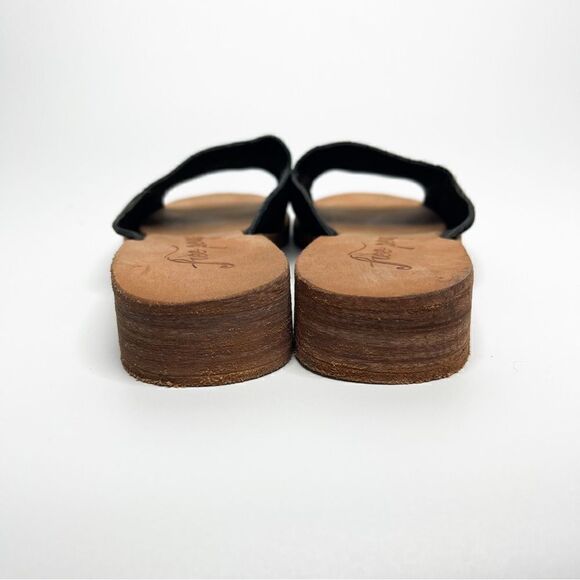 🍋 Free People • Women’s Day Bird Mini-Wedge Slide Sandals inShimmery Black 36EU - Picture 4 of 9